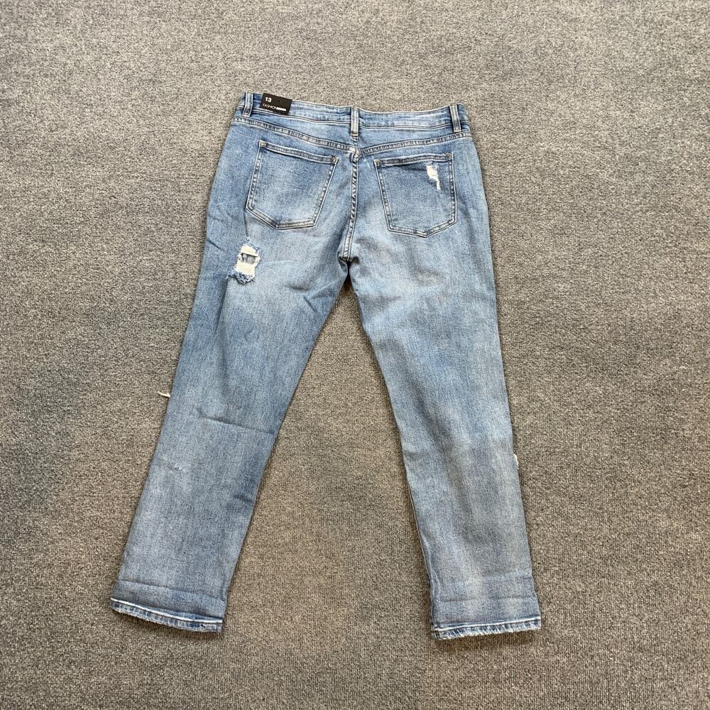 Fashion Nova Jeans Womens 13 Denim Distressed Ripped Button Fly Straight Ankle - Picture 14 of 16